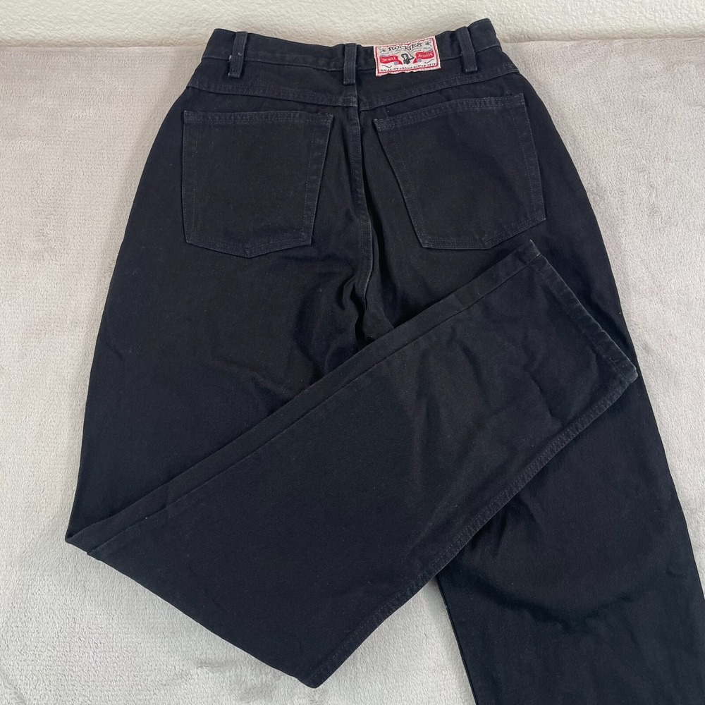 Authentic Rockies Jeans Women 27 Black Relaxed Straight Leg Mom Well Built